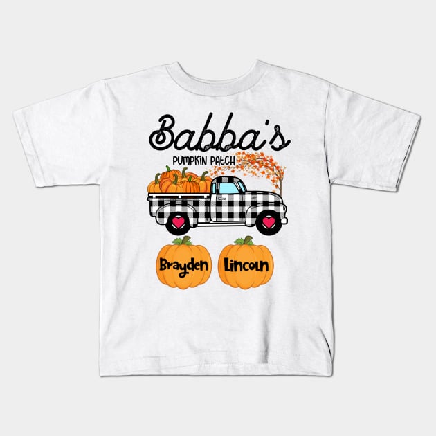 Babba's Pumpkin Patch Truck Art, Happy Halloween Shirt, Fall Shirt, Grandpa Birthday Gift, Personalized Kids T-Shirt by Merricksukie3167